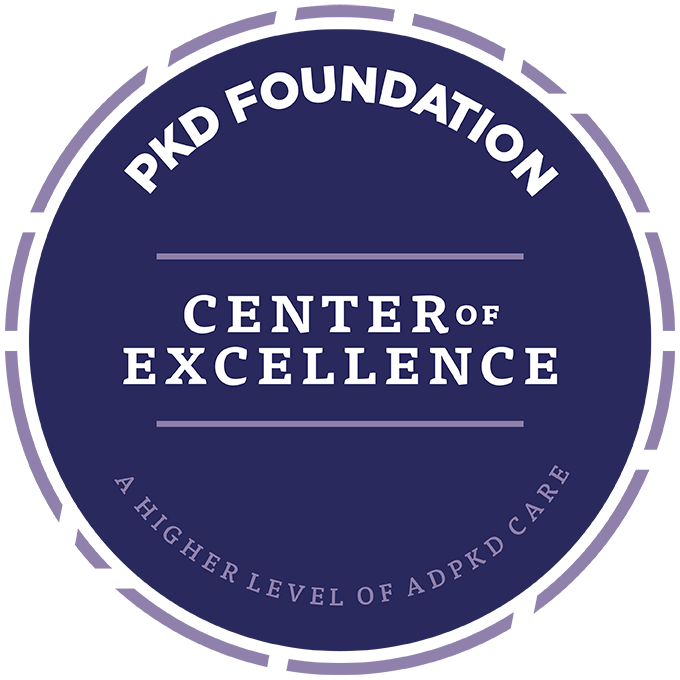 Center of Excellence seal for polycystic kidney disease care