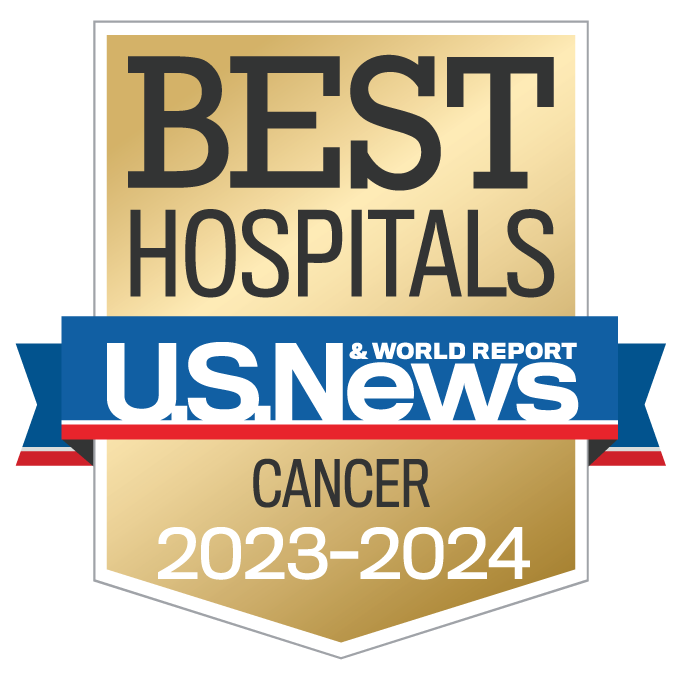 US News & World Report top-ranked badge for cancer care