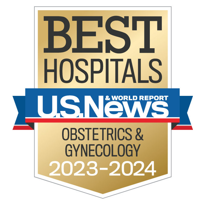 US News & World Report top-ranked badge for obstetrics and gynecologic care