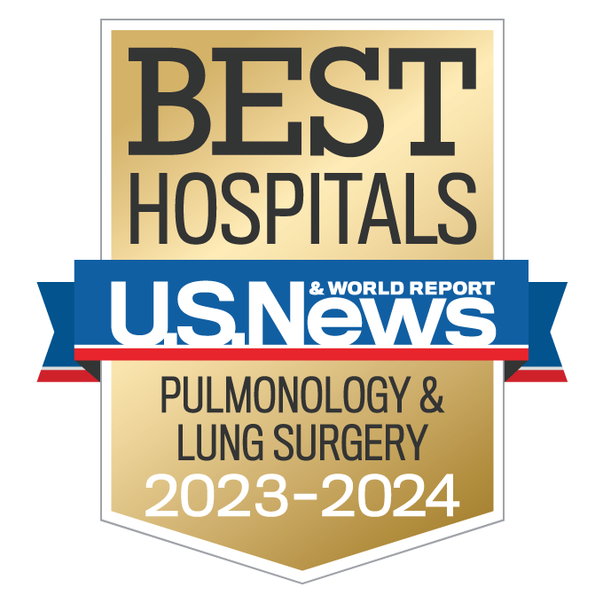 US News & World Report top-ranked badge for pulmonology and lung surgery