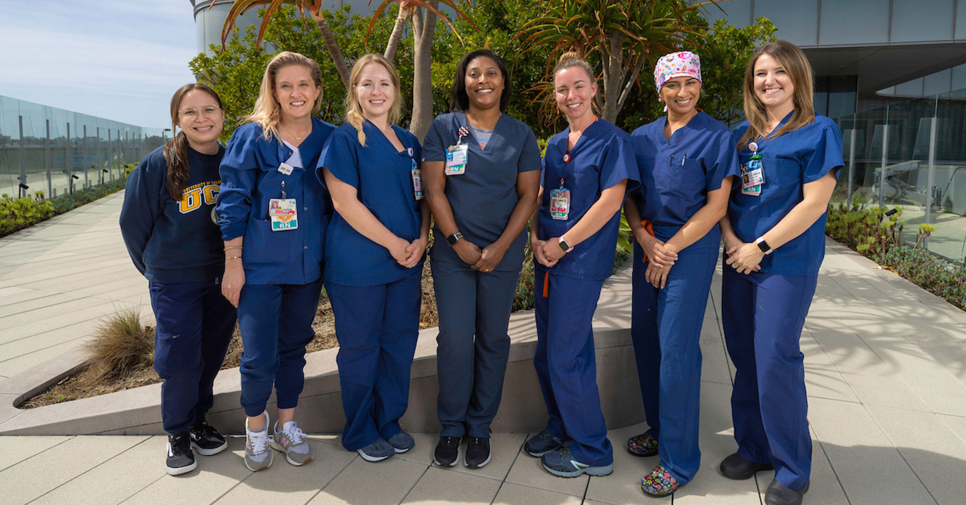 UC San Diego Health, the region’s only academic medical center, is recognized as a 2022-2023 High Performing hospital for obstetric and infant care by U.S. News & World Report. Pictured are labor and delivery nurses at Jacobs Medical Center. UC San Diego Health gives expectant parents more childbirth options than anywhere else in San Diego.