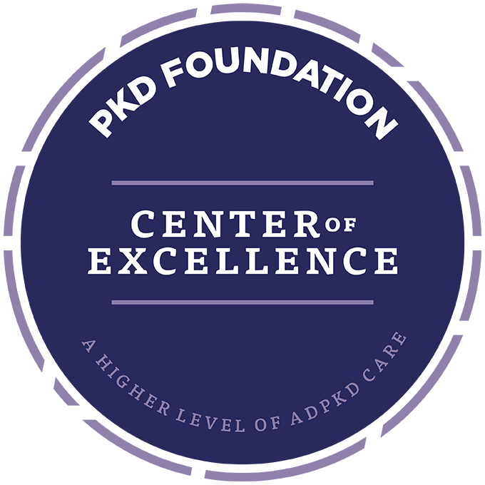 Center of Excellence seal for polycystic kidney disease care