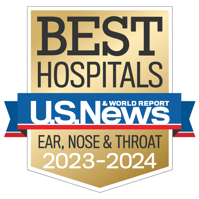 US News & World Report top-ranked badge for ear, nose and throat (ENT) care