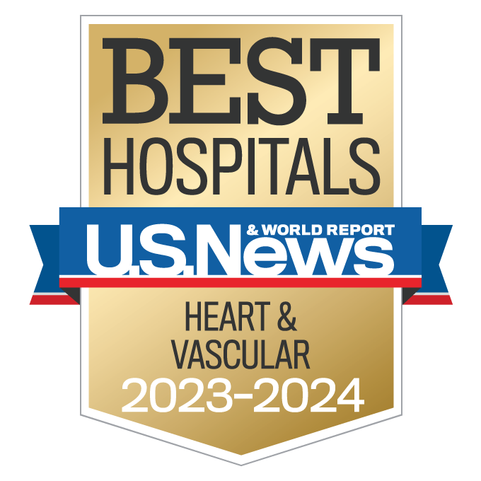 US News & World Report top-ranked badge for heart and vascular care