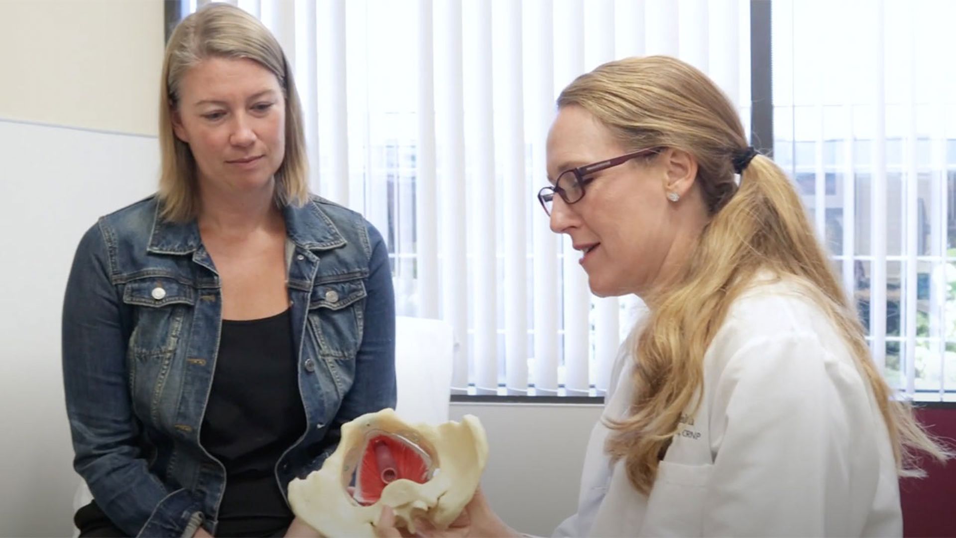 Patient with nurse practitioner Laura Aughinbaugh